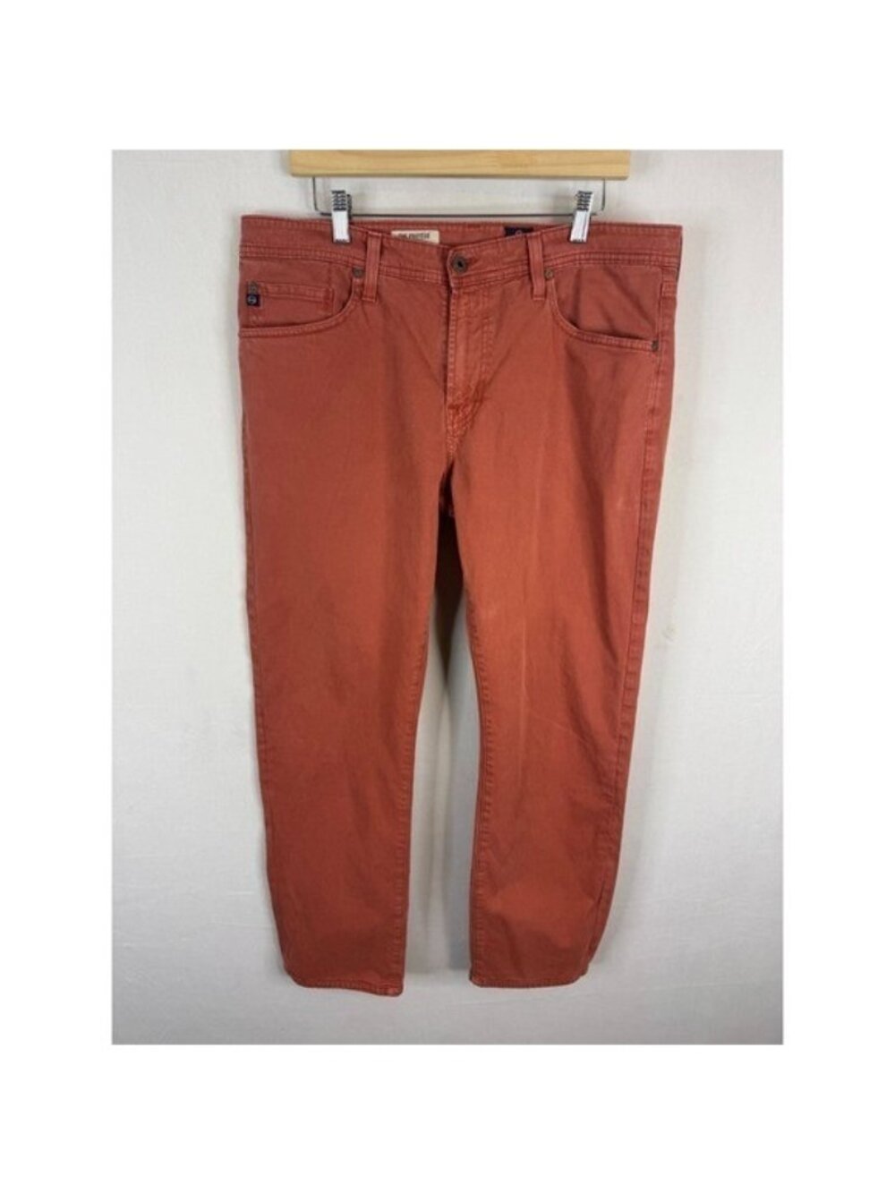 AG Adriano Goldschmied The Protege Straight Leg Pants Burnt Orange 36x31 Mens